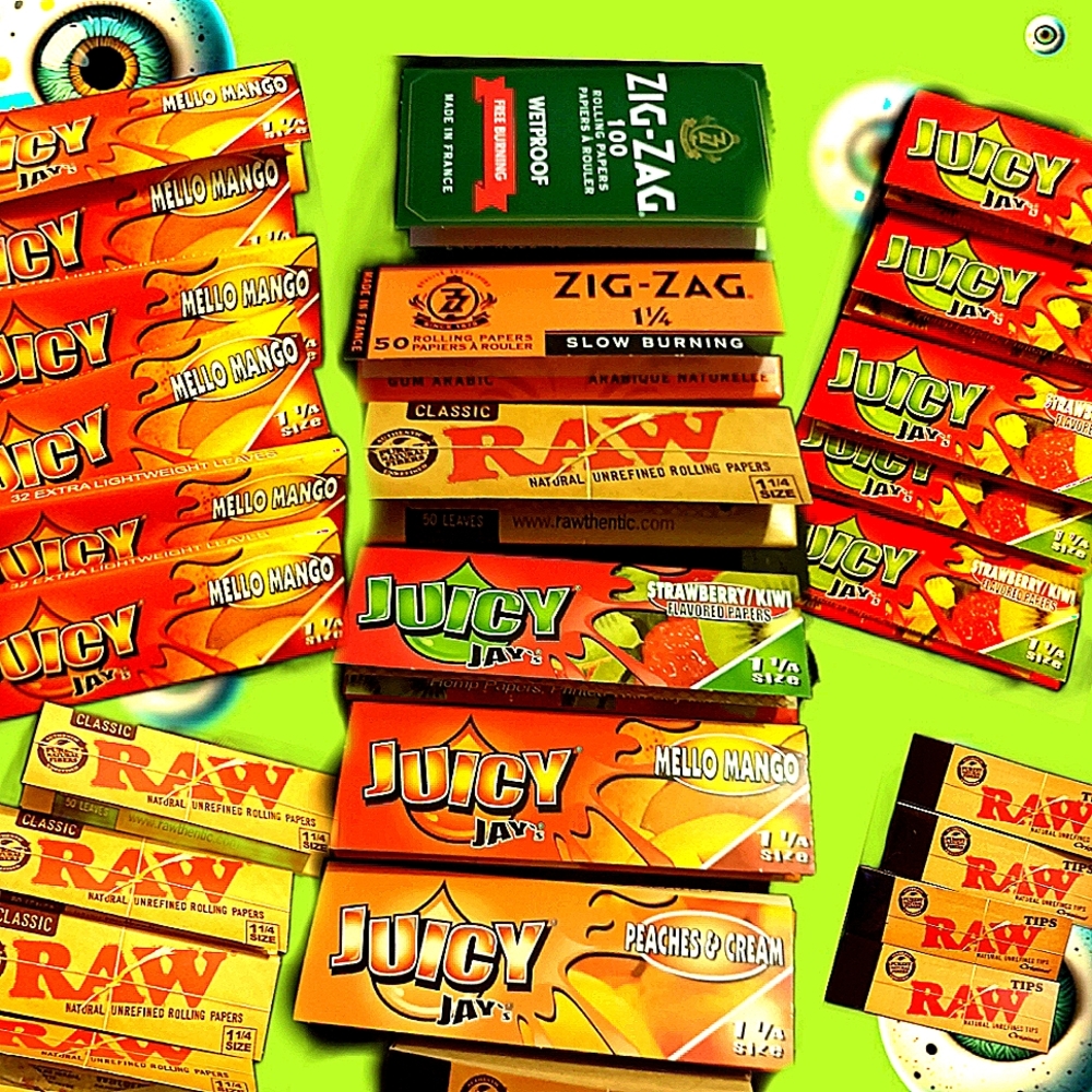 Juicy Jay's, Raw, Zigs rolling papers.& Raw Tips (filters) make me an offer!!!